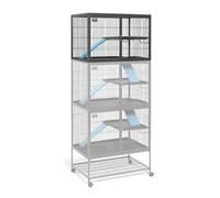 MidWest Deluxe Ferret Nation Add-On Unit Small Animal Cage Compatible with Critter Nation Models 161 & 162, Assembled Dimensions are 91.44L x63.5W x 63.5H Centimeters, Gray Quartz, Model 183