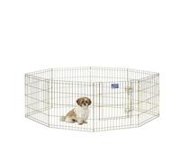 MidWest Homes for Pets Foldable Metal Dog Exercise Pen/Pet Playpen with Door, 60.96 by 60.96 centimeters; Gold Zinc; 540-24