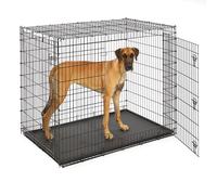 Midwest Homes for Pets Ginormous Double Door 137 cm (54 inch) Dog Crate for XXL Dogs Breeds; Great Dane, Mastiff, St. Bernard, Drop Pin Assembly Requires Two People; Divider Panel Not Included; Black; Model SL54DD