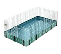 MidWest Homes for Pets Guinea Habitat Cage, Washable PVC Canvas Bottom, Secure Sides, Tool-Free Setup, Expandable Small Animal Cage for Guinea Pigs, 171GH