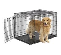 MidWest Homes for Pets Large Ovation Double Door 106 cm Folding Metal Dog Crate, Front and Up & Away Side Doors, Space-Saving Design