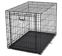 MidWest Homes for Pets Large Ovation Single Door Folding Dog Crate, 106 cm, Space-Saving Patented Up & Away Door, Leak-Proof Pan, Divider Panel, Black