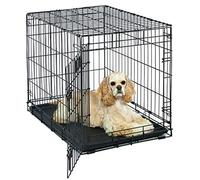 MidWest Homes for Pets Medium LifeStages Single Door 76 cm Folding Dog Crate, Enhanced Security, Includes Leak-Proof Pan, Divider Panel, Handle, Rubber Feet