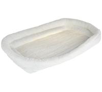 MidWest Homes for Pets Medium QuietTime Double Bolster Pet Bed, White Plush 76 cm Crate Mat with Stacked Bolsters, Machine Washable, Secure Fit with Elastic Straps