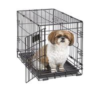 MidWest Homes for Pets Newly Enhanced Single Door iCrate 58.42 cm (22-Inch) Long Dog Crate, Includes Leak-Proof Pan, Floor Protecting Feet , Divider Panel & New Patented Features, Black, Model 1522