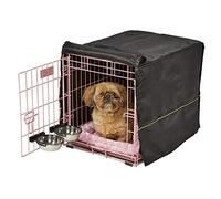 MidWest Homes for Pets Newly Enhanced Single Door iCrate 58.4cm (22-Inch) Long Dog Crate Kit, Includes Dog Crate, Pet Bed, 2 Bowls & Crate Cover, Divider Panel, Patented Features, Pink, 1522DD-KIT