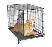 MidWest Homes for Pets Newly Enhanced Single Door iCrate 90.42 cm (36-Inch) Long Dog Crate, Includes Leak-Proof Pan, Floor Protecting Feet, Divider Panel & New Patented Features, Black, Model 1536DDU