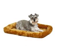 MidWest Homes for Pets QuietTime Dog Bed - Cinnamon Faux Fur Bolster, Ultra-Soft and Machine Washable, Fits 76 cm Crates and Carriers, for Medium Breed Dogs