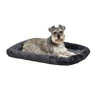 MidWest Homes for Pets QuietTime Dog Bed - Gray Faux Fur Bolster, Ultra-Soft and Machine Washable, Fits 76 cm Crates and Carriers, for Medium Breed Dogs