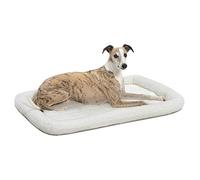 MidWest Homes for Pets QuietTime Dog Bed - White Fleece Bolster, Ultra-Soft and Machine Washable, Fits 91 cm Crates and Carriers, for Medium to Large Breed Dogs