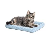 MidWest Homes for Pets QuietTime Fashion XXS Dog Bed - Blue Faux Fur Bolster, Ultra-Soft and Machine Washable, Fits 46 cm Crates and Carriers, for Small Dogs and Cats