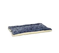 MidWest Homes for Pets QuietTime Reversible Paw Print Pet Bed, Soft Faux Fur & Fleece 122 cm Crate Mat for Extra-Large Dogs, Machine Washable, Blue and Cream