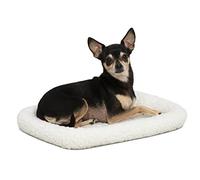 MidWest Homes for Pets 45.72 cm (18-Inch) Long White Fleece Dog/Cat Bed; Comfortable Bolster Dog Bed, Fits a 45.72 cm (18-Inch) Long Dog Crate, Easy Maintenance Machine Wash & Dr, White, Model 40218
