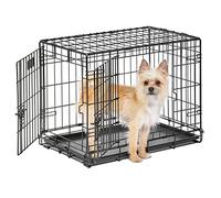 MidWest Homes for Pets Small LifeStages Double Door 61 cm Folding Dog Crate, Enhanced Security, Includes Leak-Proof Pan, Divider Panel, Handle, Rubber Feet