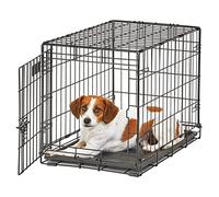MidWest Homes for Pets Small LifeStages Single Door 61 cm Folding Dog Crate, Enhanced Security, Includes Leak-Proof Pan, Divider Panel, Handle, Rubber Feet