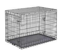 MidWest Homes for Pets Ultima Pro Series 121.92 cm (48-Inch) Dog Crate; Extra-Strong Double Door Folding Metal Dog Crate w/Divider Panel, Floor Protecting "Roller Feet" & Leak-Proof Pan; 748UP