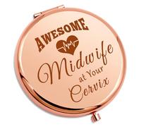 Midwife Gifts for Women Compact Makeup Mirror Midwife Thank You Gifts for Doula Nurse OB Doctor Doula Labor Delivery Nurse Student Graduation Present Folding Makeup Mirror Christmas Birthday Present