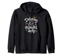 Midwife Labor Delivery Miracles Birth Doula Zip Hoodie