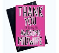 Midwife Thank You Cards for Being an Awesome Midwife Funny Greeting Cards for Her Profanity Cards for Him Thank You Card for Midwife Pregnancy Gifts New Born Comedy PC763