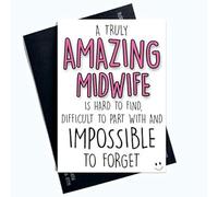 Midwife Thank You Cards Impossible to Forget Funny Greeting Cards for Her Profanity Cards for Him Thank You Card for Midwife Pregnancy Gifts New Born Comedy PC762