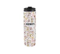 Midwife Travel Mug - Novelty Trades Gift Reusable Stainless Steel Vacuum-Sealed Double-Walled Hot/Cold Drinks Travel Flask 500ml (16 fl oz)