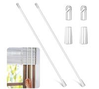 Midyrrg 2pcs 17 Inch Venetian Blind Wand Clear for Blind Curtain Opener,Vertical Blind Wand Replacement Parts Kit with Hook and Grip,Acrylic Window Blinds Pull Wand,Curtain Pull Rods