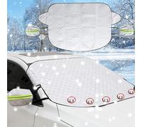Midyrrg Car Windscreen Cover Front Magnetic Windshield Cover Car Front Window Sunshades Protector Cover with Wing Mirror Cover for Winter Snow Ice Frost Dust Anti-UV for All Seasons (148 x 116 cm)