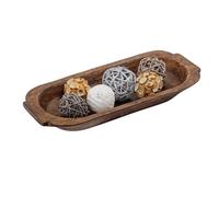 Mie Creations 16'' Large Wooden Dough Bowl for Decor, Huge Decorative Centerpiece Oval Rustic Dough Bowls for Table | Holiday Gifts Thanksgiving Dining Christmas Decorations, Handmade Long Wood Bowl