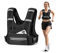 Mieakvool - Weighted Vests for Women Men 8 12 16 20lbs with Storage Pockets Vest with Reflective Stripe Adjustable Straps for Running Walking Workout Workout