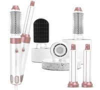 MIEARA 5 in 1 Hot Air Styler, Hair Dryer Brush, Negative Ionic High-Speed Hair Styler, Hot Air Brush for Volumizing, Drying and Rotating (Rose Gold & White)