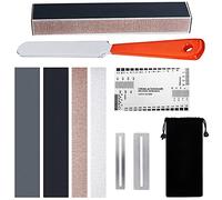 MIECOO 9PCS Guitar Luthier Repair Tool Kit Includes Guitar Fret Leveling Sanding Beam Leveler, Guitar Fret Crowning File, String Action Ruler Gauge, Fretboard Guards and Replacement Sandpapers
