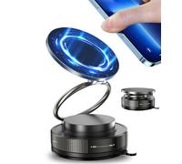 Miedecdel Upgraded MagSafe Vacuum Car Phone Holder, Strong Magnetic Phone Mount with Adjustable & Reinforced Suction Cup Design for Dashboard/Gym/Mirror, Compatible with iPhone & Android