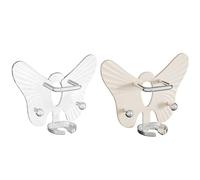 MIEDEON 2 Pack Wall Mounted Toothbrush Storage Organizer Wall Hook Butterfly Toothbrush Holder Practical Hook for Hanging Key Towel (Multicolor,5.5 inch)