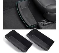 MIEF ROD 2PCS Under Seat Storage Boxes for Tesla Model Y Juniper Accessories 2025 2026 Hidden Organizer Trays for Front Row Driver & Passenger Side (Black)