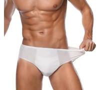 MIEGUIWOR Men's Disposable Cotton Briefs, Men's Disposable Underwear for Hospital, Travel, Spa, Sailing, Massage, Holiday, White, XXL