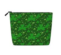 MIEKGPS background st patrick's day glitter Print Cosmetic Bags for Women Makeup Bag Large Capacity Travel Toiletry Storage Pouch