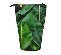MIEKGPS Banana Leaves print Stand Pencil Holder Telescopic Cute Pencil Case fun Cosmetic Portable Makeup Bag