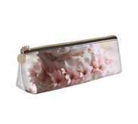 MIEKGPS Beautiful flower cake2 print personalized Leather Pencil Case Bag Makeup Cosmetic Holder Pouch Stationery Bag