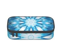 MIEKGPS Blue Folk Art Pattern3 print Makeup Bag Cosmetic Bag Large Capacity Pencil Case Pouch Organizer Portable Bag, Black, One Size, Modern