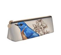 MIEKGPS bluebird design 03 print personalized Leather Pencil Case Bag Makeup Cosmetic Holder Pouch Stationery Bag