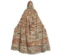 MIEKGPS Brick Wall Print Large Hooded Cloak Halloween Costume, Long Robe Cape Costume for Adults Women Men