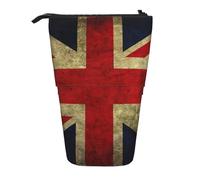 MIEKGPS British Flag print Stand Pencil Holder Telescopic Cute Pencil Case fun Cosmetic Portable Makeup Bag