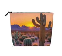 MIEKGPS Cactus Desert Sunsets Print Cosmetic Bags for Women Makeup Bag Large Capacity Travel Toiletry Storage Pouch