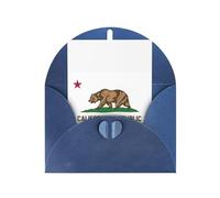 MIEKGPS California State Flag All-Occasion Card Birthday Thank You Sympathy Christmas Greeting Cards Envelopes