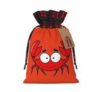 MIEKGPS cartoon crab print Drawstring Fabric Gift Bags, Reusable Gift Wrap Favor Bags Birthday 8.3 x 11.8 in