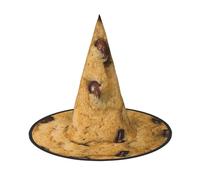 MIEKGPS Chocolate Cookie print Halloween Witch Hat Wizard Hat Decoration Accessories Party Cosplay Foldable