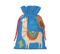 MIEKGPS Cute Cartoon Llama Cactus print Drawstring Fabric Gift Bags, Reusable Gift Wrap Party Favor Bags Birthday Party