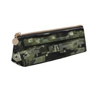 MIEKGPS Digital Camo print personalized Leather Pencil Case Bag Makeup Cosmetic Holder Pouch Stationery Bag