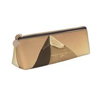MIEKGPS Egyptian Pyramid in Desert03 print personalized Leather Pencil Case Bag Makeup Cosmetic Holder Pouch Stationery Bag