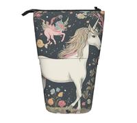 MIEKGPS Fairy Tale unicorn01 print Stand Pencil Holder Telescopic Cute Pencil Case fun Cosmetic Portable Makeup Bag